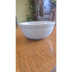Vintage Haeger Pottery Gray Embossed Mixing Serving Bowl USA 69 Decorative